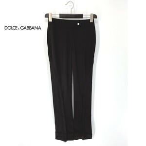 A6532/極美品 春夏 DOLCE&GABBANA ドルチェ＆ガッバーナ ナイロン デザイン 変形 テーパード スラックス パンツ40黒/イタリア製 レディース