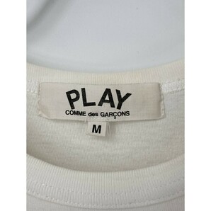 A8154/AD2002 美品 春夏 PLAY COMME des GARCONS コムデギャルソン コットン 丸首 胸ロゴ 半袖 Tシャツ カットソー M 白/日本製 レディースの画像8