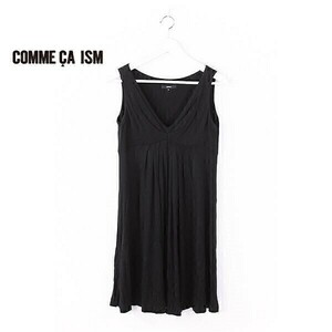 A3400/ beautiful goods spring summer COMME CA Comme Ca rayon 100% no sleeve knees height pleat gya The - One-piece 9 black / made in Japan lady's ISMizm