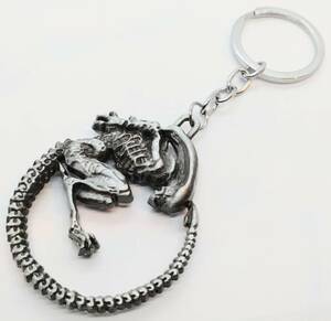 送料無料　エイリアン　ALIEN　SF　キーリング　キーホルダー　Aシルバー　アメリカン雑貨　スマアク