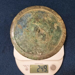 古鏡 直径15.2cm 重量249g 青銅鏡 銅鏡 古代 日本 朝鮮 韓国 中国 美術 唐物 銅製 手鏡 古美術品 骨董 時代物の画像9