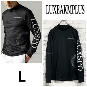 [Неиспользованный] Luxeakmplus Circle логотип Mock Neck T -Frong Black L