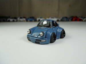 カスタムミニカー　ポルシェ　964 ワイドボディ　ダックテール　A.R ブルーグレー　04