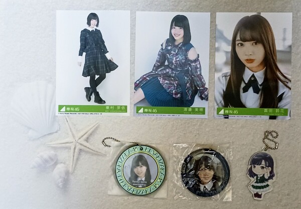 日向坂46◆東村芽依・富田鈴花・渡邉美穂 生写真+齊藤京子 キーホルダー◆欅坂46