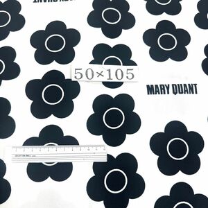 最新柄 マリークワント MARY QUANT 生地 花柄 ホワイト 50cm