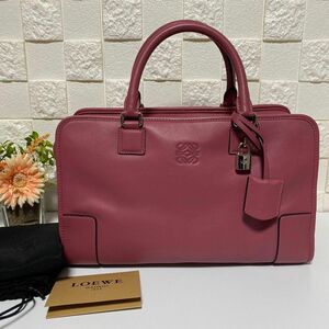 超美品 LOEWE アマソナ 36 レザー ハンドバッグ イニシャル 