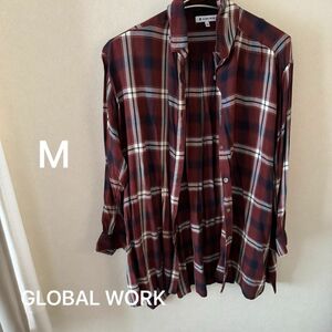 grobal work グローバルワーク チェックシャツ M 長袖 シャツ