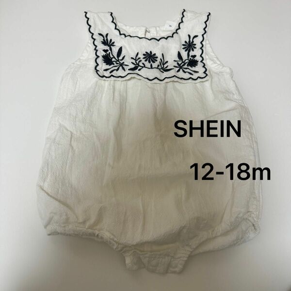 SHEIN シーイン 12-18m ノースリーブ ロンパース 刺繍 子供服 ベビー服