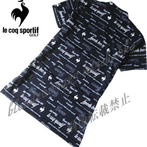 ■新品【le coq GOLF】ルコックゴルフ EXc高速DRY 吸汗速乾 高機能 飛びロゴ モックシャツ■NV/Lの画像5
