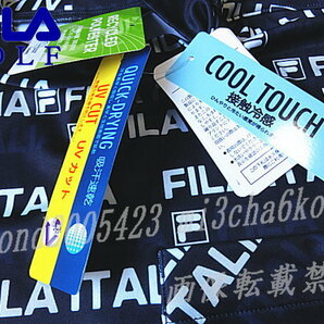■新品【FILA GOLF】フィラゴルフ COOL TOUCH接触冷感 全体飛びロゴ モックネック半袖シャツ■NV/LL(XL)の画像4