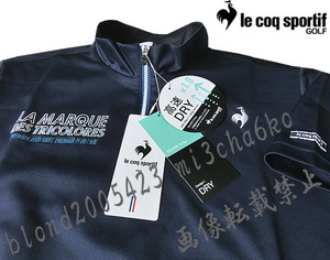 ■新品【le coq sportif GOLF】ルコックゴルフ EXc高速DRY 吸汗速乾 高機能 ハーフZIP モックシャツ■NV/LL(XL)