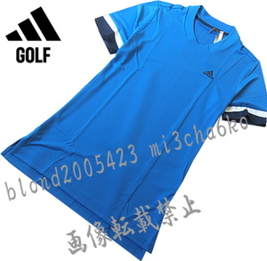 ■新品【adidas GOLF】アディダスゴルフ クール&ドライHEAT RDY 高通気 半袖シャツ■BU/L