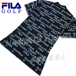 ■新品【FILA GOLF】フィラゴルフ COOL TOUCH接触冷感 全体飛びロゴ モックネック半袖シャツ■NV/3L(XXL)の画像3