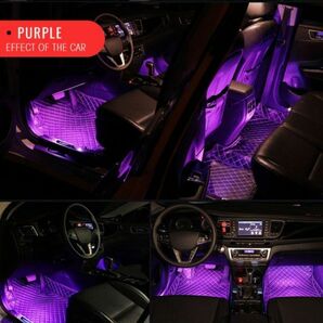 LEDテープライト 車 12V 車用 USB 車内 イルミネーション フットライト 装飾 リモコン 操作 ドレスアップ RGB ルームライト フロアライトの画像10