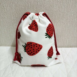  pouch lunch sack glass sack girl pouch strawberry pattern 