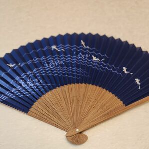 【新品･未使用】本格扇子 和紙 竹 メンズ 和装小物 父の日 ギフト 祭り ネイビー 紺