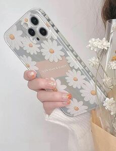saymi デイジー 花柄 おしゃれ 韓国 iPhone13proMax ケース 華やか 彩るケース 淡い花 デザイン 上品 可愛い (iPhone13proMax)