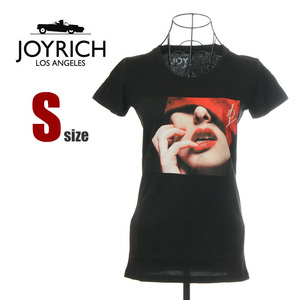 【新品】ジョイリッチ Tシャツ S 黒 ブラック レディース JOYRICH 半袖 カットソー JOY RICH USAモデル 230814-5-1