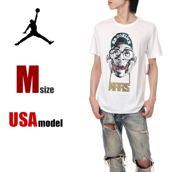 【新品】ナイキ ジョーダン Tシャツ M ホワイト 白 メンズ NIKE JORDAN Brooklyn Mars Spike Lee 半袖 USAモデル 大きいサイズ