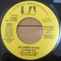 ○David Wills/SHE'S HANGIN' IN THERE【1980/USプロモ盤/7inch】_画像2