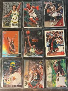 NBAレトロカード/TOPPS,FLEER等/Seattle SuperSonics/Gary Payton,Shawn Kempゲイリーペイトン　ショーンケンプ等18枚