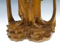 ◆(NS) 木製 木彫り 観音菩薩像 全長 約57㎝ 仏教美術 伝統工芸品 和風 和室 仏壇 置物 オブジェ 縁起物 インテリア雑貨 _画像5