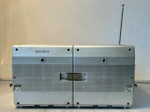 SONY Sony stereo radio-cassette cassette recorder large CFS-88 audio equipment Showa Retro antique used present condition Junk 