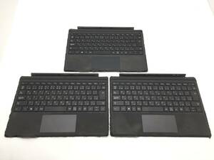 〇【3台セット】Microsoft Surface Pro 純正キーボード タイプカバー Model:1725 ブラック 動作品