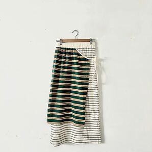 【未使用】KHA:KI 　BORDER RAP SKIRT　GREEN