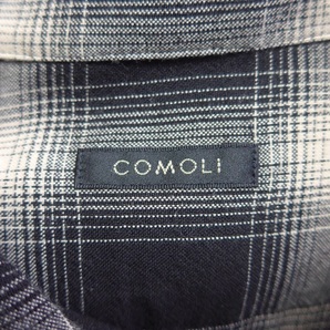 COMOLI コモリ レーヨンチェック オープンカラーシャツ 3 X01-02008の画像8