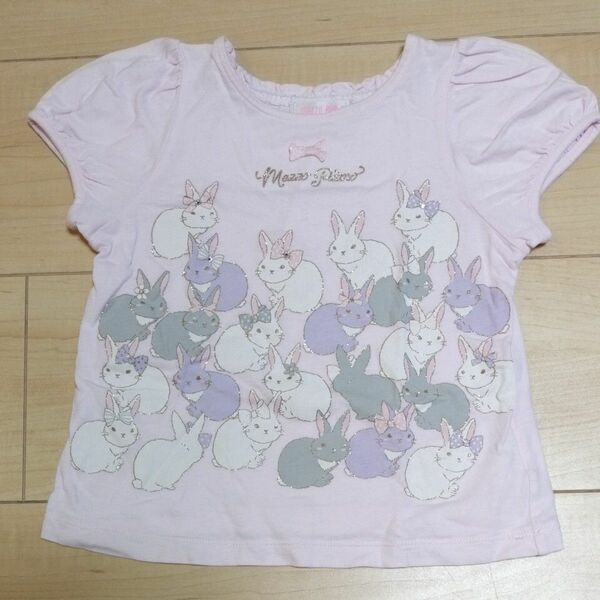 mezzo piano　100cm Tシャツ うさぎ柄