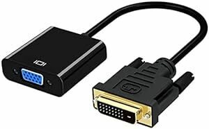 JIPELD DVI to VGA 変換アダプタ DVIオス to VGAメス変換1080P対応 24+1 DVI-D 変換 金メ