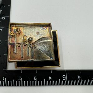 【0403】 ヴィンテージ アクセサリー         IEI 銀製 シルバー ブローチ 帯留め 1円からの画像1