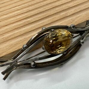 【0414】 ヴィンテージ アクセサリー           水晶 シルバー SILVER ブローチ 1円から の画像3