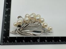 【0413】ヴィンテージ アクセサリー　真珠　田崎　　　　タサキ　TASAKI シルバー　ブローチ1円から_画像1