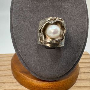 【0128】ヴィンテージ アクセサリー  真珠 シルバー SILVER 指輪 1円からの画像2