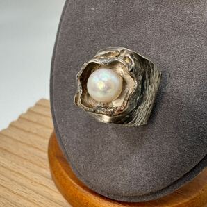 【0128】ヴィンテージ アクセサリー  真珠 シルバー SILVER 指輪 1円からの画像1