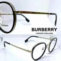 新品 送料無料 Burberry バーバリー メガネ フレーム BE1358D B1358-D 1109 ゴールド/ブラック セル巻眼鏡 メガネフレーム_画像2