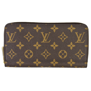 ルイヴィトン LOUIS VUITTON ジッピー ウォレット ラウンドファスナー モノグラム キャンバス M42616 ブラウン RFID(ICチップ)内蔵