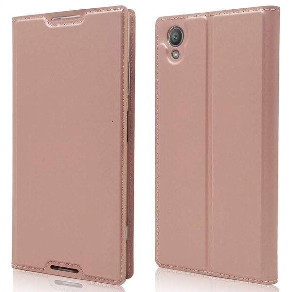 レザーウォレットケース、Sony Xperia XA1Plus 用 スリムフィットプレミアムレザー 手帳型 カバー カード収納