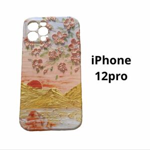 iPhoneケース カバー iPhone12pro 油絵 韓国 シリコン 新品 可愛い お洒落