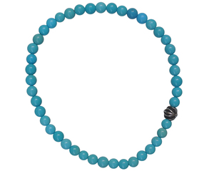 CHROME HEARTS 4MM TURQUOISE BEADS & 1 SILVER BEADS BRACELETクロムハーツ ビーズブレスレット　ターコイズビーズ　シルバー　4mm