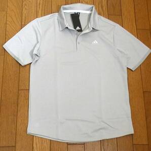 (物31 物40) 定価8,490円 新品 アディダス ゴルフ ポロシャツ HF6110 ライトグレー メンズMの画像1