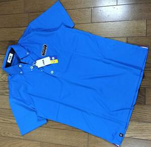 〇新品　フィラ　ゴルフ　バックプリント　半袖ポロシャツ　748-667　ブルー　メンズＭ