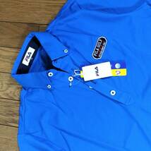 新品　フィラ　ゴルフ　バックプリント　半袖ポロシャツ　748-667　ブルー　メンズＭ_画像2