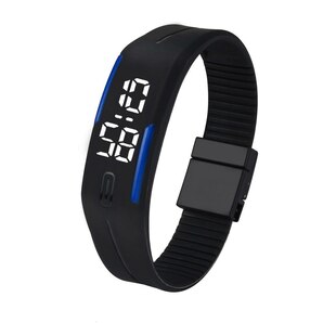 LEDデジタルウォッチ （腕時計） メンズ レディース 男女兼用 生活防水 シンプル スポーツ ウォッチ 黒×青の画像1