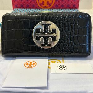 新品同様！　トリーバーチ　TORYBURCH 財布 長財布 クロコダイル ラウンドファスナー