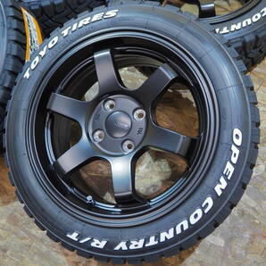 ★ホワイトレター★165/60R15 6.5J+38 4H100 新品 人気オープンカントリー 深リム 逆ゾリ 1台分 ハスラー 軽トラ アゲトラ リフトアップ BKの画像6