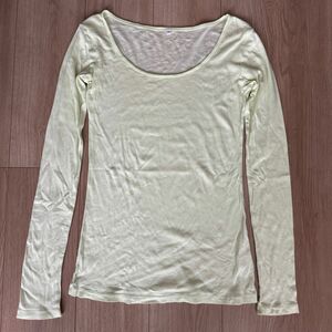 無印良品　MUJI レディース　カットソー 長袖Tシャツ　M 黄色