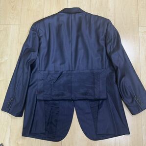 未使用品級 MACKINTOSH LONDON マッキントッシュ セットアップ スーツ ネイビー ストライプ 光沢感◎ イタリア生地 BB5 L相当 ビジネスの画像7